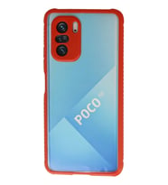 Poco F3 Kılıf Miami Şeffaf Silikon - Kırmızı