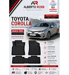 TOYOTA COROLLA 2012 - 2018 Araca Özel Kauçuk 3D Profesyonel Oto Paspası