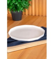 Acar Hexagon Art 6 Adet 21 cm Porselen Tatlı Tabağı BHM-05356 (Lacivert)