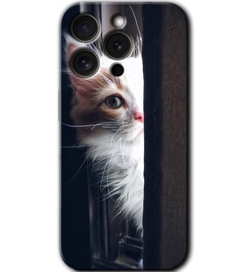 iPhone 15 Pro Uyumlu Kılıf HD Desen Baskılı Arka Kapak - Kedi Bakışı