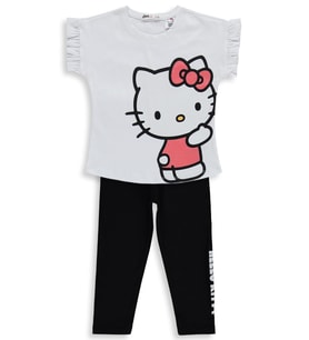 Hello Kitty 2-5 Yaş Takım - Kırık Beyaz-Siyah