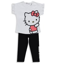 Hello Kitty 2-5 Yaş Takım - Kırık Beyaz-Siyah