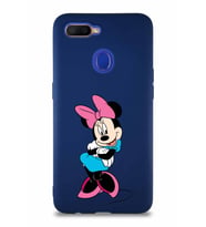 Oppo AX7 Soft Premier Kapak Minnie Mouse-D Tasarımlı Silikon Kılıf - Lacivert (Şeffaf)