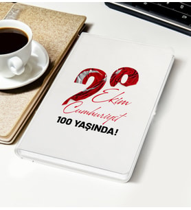 BK Gift 29 Ekim Temalı Beyaz Defter-8, Arkadaşa Hediye , 29 Ekim Hediyesi, 100.Yıl Hediyesi
