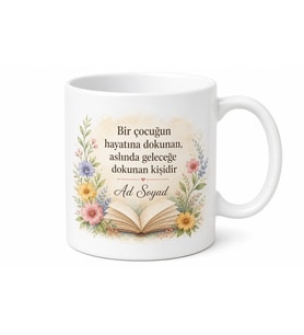 İsimli Öğretmen Kupası Özel Tasarım Baskılı Porselen Kupa Bardak Hediye
