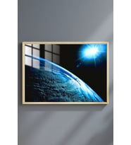 Uzay Gezegen Çerçeveli Metal Poster Tablo