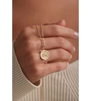 Kişiye Özel 925 Ayar Gümüş Tasarım Dalga Model Disk Kolye (Gold)