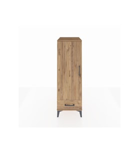 Kronos Dolap 3 Raflı Tek Çekmeceli Tek Kapaklı 44x59x134 Çam-Çam