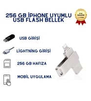 256GB iPhone Uyumlu USB Flash Bellek Çift Girişli Lightning OTG Destekli Taşınabilir Depolama