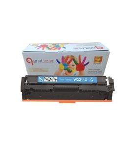 HP M283 YAZICI TONERİ W2211X 207X MUADİL TONER ÇİPLİ MAVİ YÜKSEK KAPASİTE TONER M255 MFP M282 MFP