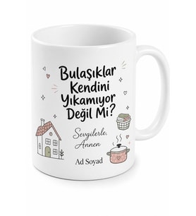 Ayrı Eve Çıkan Bekar Çocuğa Anne Evini Unutma Esprili Kupa Bardak Hediye
