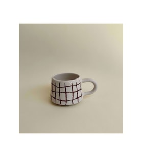 Pastel Çizgili Eirene Mug / Kupa / Bardak kahverengi