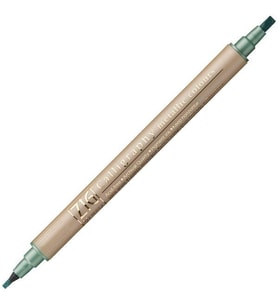 Zig Çift Uçlu Yaldızlı Kaligrafi Kalemi 2 mm + 3.5 mm 121 Metallic Green 