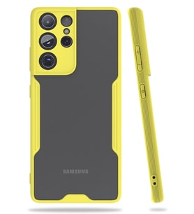 Durukar® Samsung Galaxy S21 Ultra Kılıf Platin Silikon - Sarı