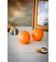 2 Adet Kokulu Yuvarlak Soya Wax Küre Daire Yuvarlak Ev Dekorasyonu Hediyelik Mum (Turuncu)