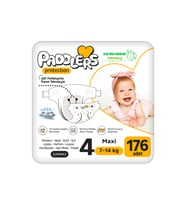 Paddlers Protection Bebek Bezi 4 Numara Maxi (7-14 Kg) 176 Adet – Ekstra Jumbo Set, Maksimum Koruma