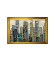 Soyut Binalar Motifli Kanvas Tablo 80 x 110 cm Gold Çerçeve