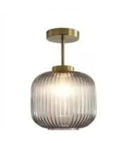 Rsylight Retro Füme Elips Tavan Plofyoner Dekoratif Rustik Avize Çap:20 cm