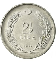 Madeni 2.5 Lira 1977 yılı Koleksiyon para