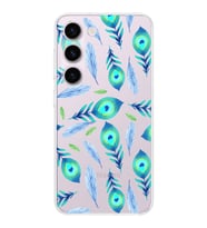 PrintiFy Samsung Galaxy S24 ile Uyumlu 1mm Slim Fit Nazar Boncuğu 3 Baskılı Şeffaf  Kılıf