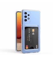 Samsung Galaxy A23 Kılıf Kartlıklı Şeffaf Silikon Kapak (Renksiz)