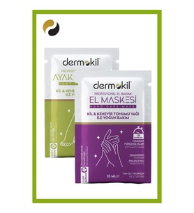 DERMOKİL Kil ve Kenevir Yağlı Peeling Etkili Ayak Maskesi 35 ml + El Maskesi 35 ml 2 ' li Set