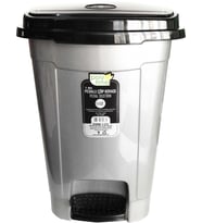 Poly Time Pedallı Basmalı Çöp Kutusu Kovası / Çıkarılabilir İç Kovalı / Gri / 12 Litre / 34x27x27 Cm.
