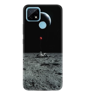Realme C11 C21 C21Y C25Y C11 2021 Kılıf Desemli Silikon Astronoot Red Baloon 1608