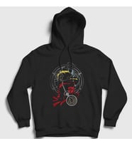 Presmono Unisex Siyah Edward Elric Full Metal Alchemist Anime Kapüşonlu Sweatshirt 423281tt