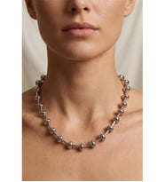 METALİZE BORU YASSI TOP KOLYE