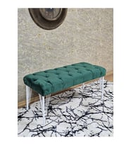 Beyaz Boyalı Tel Ayaklı 90 cm Puf Bench - Puf - Bench - Kasalı Oturak - Oturak - Yatak Ucu Puf Yeşil Renk 90 x 41 Boyut/Ebat (Çok Renkli)