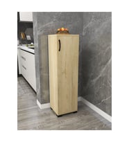 IRMAK DÜNYASI Çok Amaçlı Tek Kapaklı Mini Dolap Erzak Dolabı Banyo Dolabı (Meşe)