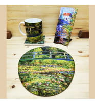 Claude Monet Set 6 - Kupa-Traverten Bardak Altlığı-Mousepad-MDF Telefon Standı
