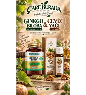 Ginkgo Biloba Kapsül (60 Kapsül) + Ceviz Yağı 20 Ml Soğuk Sıkım (Dahilen)