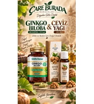 Ginkgo Biloba Kapsül (60 Kapsül) + Ceviz Yağı 20 Ml Soğuk Sıkım (Dahilen)