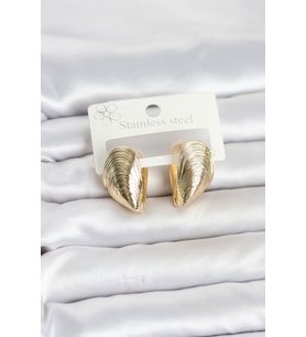 316L Çelik Gold Renk Midye Model Kadın Küpe TJ-BKP11863