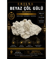 Sertifikalı Beyaz Çöl Gülü Selenit Taşı Kütle 13x8 cm Koleksiyonluk Doğal Tek Parça