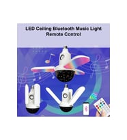 Bluetooth Hoparlör Disko Topu Rgb Led Işıklı Renkli Işık Lamba 3 Kanatlı Kumandalı