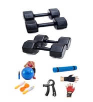 PS SPOR 18 Kg Dambıl Set 6Kg X2 Ad 3Kg X2 Ad + 5 ÇEŞİT EGZERSİZ SETİ