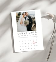Kişiye Özel Tarihli Takvim Posteri  Fotoğraflı Anı Takvimi Posteri, Sevgililer Günü, Yıldönümü,  Doğum Günü, Yılbaşı, Özel Günler için Çerçevesiz Poster Takvim (Çok Renkli)