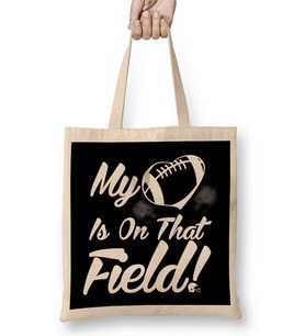 Cute My Heart Is On That Field Football Spectator Bez Çanta Uzun Saplı