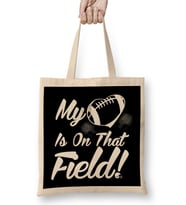 Cute My Heart Is On That Field Football Spectator Bez Çanta Uzun Saplı