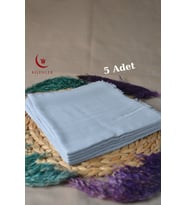 Flamlı Kare Pamuklu Eşarp 100x100cm (5 Adet) (Gri)
