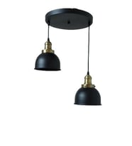 Rys Retro Metal 2 li Eskitme Duylu Dekoratif Rustik Sarkıt Avize Çap :30 cm (Burnt Olive)