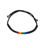 Handcraftedbyoz, Kadın, Etnik, Bohem, El yapımı, Siyah, Rainbow Bileklik