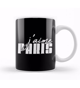 French Slogan J'aime Paris Kupa Bardak Porselen