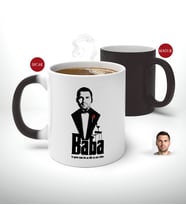 BK Gift Kişiye Özel Babalar Günü Hediyesi Godfather Baba Tasarımlı Sihirli Kupa Bardak-3 (Beyaz)