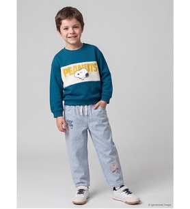 LCW Kids İndigo Baskılı Erkek Çocuk Jean Pantolon