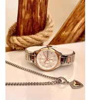 Ferrucci Silver&Rose Çelik Kordon Kadın Kol Saat+%100 Çelik Süper Kolye Hediye