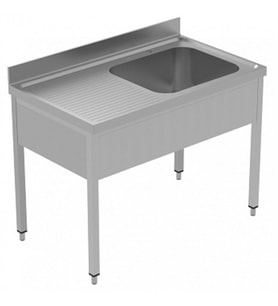 Electrolux Professional Tek Evyeli Tezgah, Evyesi 600x500 Mm, Damlalığı Solda - 1200 Mm, Plus GLG1216SXE